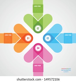 modern design of a template with four arrows directed to the cen