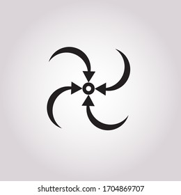 modern design of a template with four arrows directed to the center