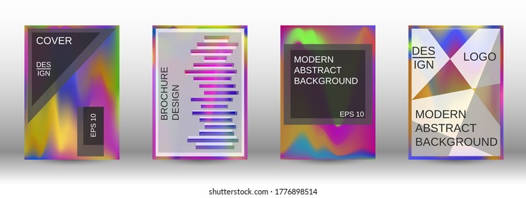 Modern design template.  Futuristic gradient set. Creative fluid backgrounds from current forms. Promotion banner concept. Web element. Vector illustration. EPS 10.