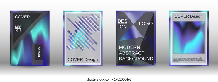 Modern design template.  Futuristic gradient set. Creative fluid backgrounds from current forms. Fashion print. Web element. Vector illustration. EPS 10.