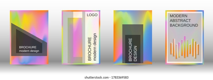 Modern design template.  Futuristic gradient set. Creative fluid backgrounds from current forms. Fashion magazine. Web element. Vector illustration. EPS 10.