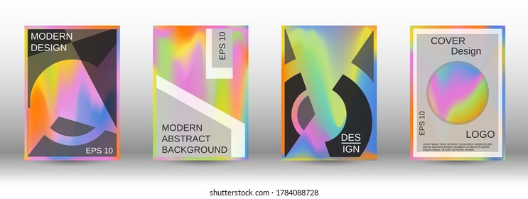 Modern design template.  Futuristic gradient set. Creative fluid backgrounds from current forms. Fashion print. Web element. Vector illustration. EPS 10.