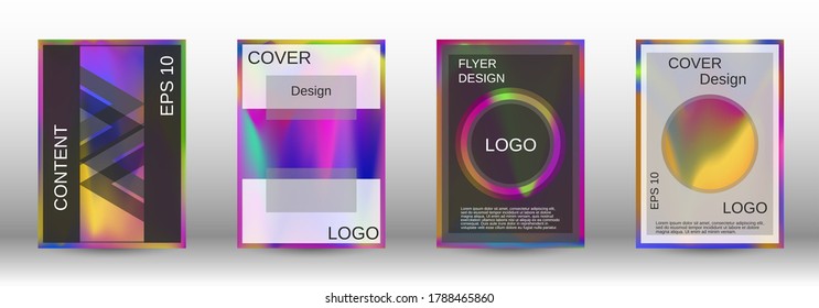 Modern design template.  Futuristic gradient set. Creative fluid backgrounds from current forms. Promotion banner concept. Vector flat illustration.