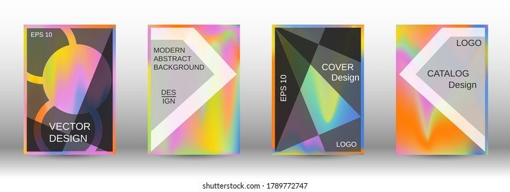 Modern design template.  Futuristic gradient set. Creative fluid backgrounds from current forms. Fashion magazine. Vector flat illustration.