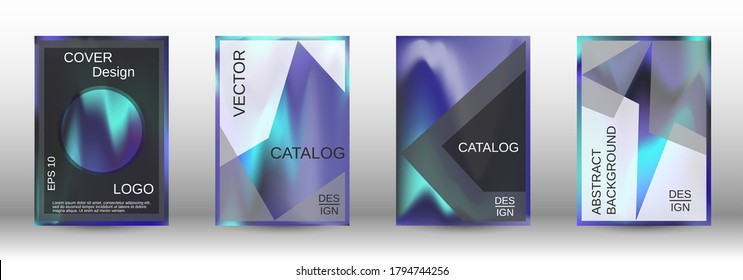 Modern design template.  Futuristic gradient set. Creative fluid backgrounds from current forms. Fashion magazine. Vector flat illustration.