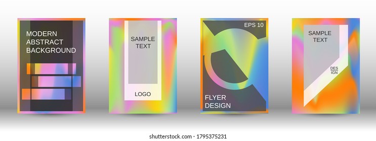 Modern design template.  Futuristic gradient set. Creative fluid backgrounds from current forms. Promotion banner concept. Web element. Vector illustration. EPS 10.