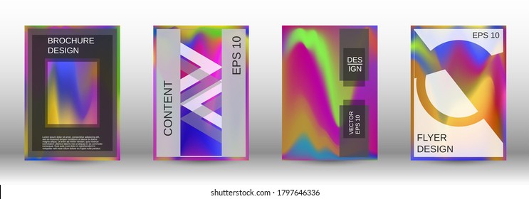 Modern design template.  Futuristic gradient set. Creative fluid backgrounds from current forms. Fashion magazine. Web element. Vector illustration. EPS 10.
