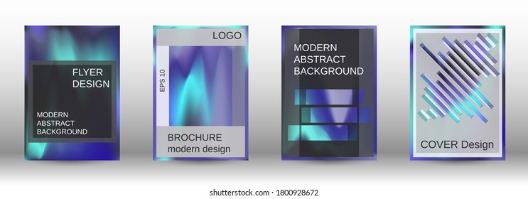 Modern design template.  Futuristic gradient set. Creative fluid backgrounds from current forms. Fashion print. Vector flat illustration.