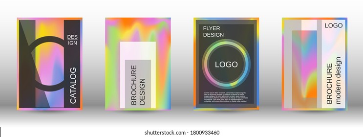 Modern design template.  Futuristic gradient set. Creative fluid backgrounds from current forms. Fashion magazine. Web element. Vector illustration. EPS 10.