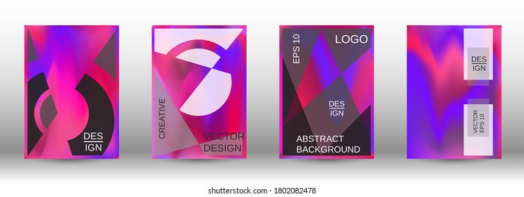 Modern design template.  Futuristic gradient set. Creative fluid backgrounds from current forms. Fashion print. Web element. Vector illustration. EPS 10.