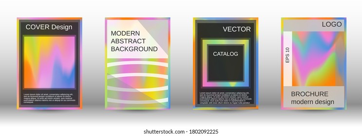Modern design template.  Futuristic gradient set. Creative fluid backgrounds from current forms. Fashion print. Vector flat illustration.