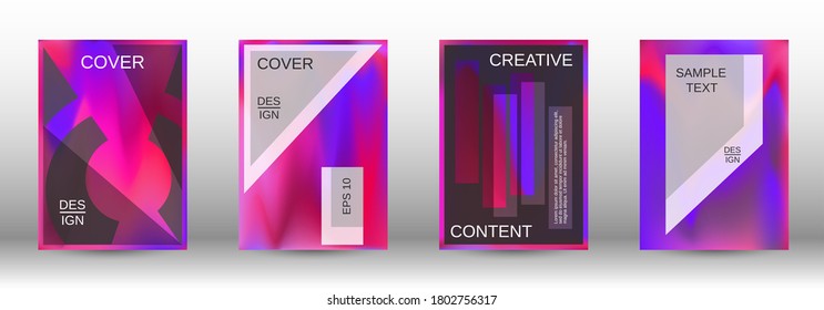 Moderne Design-Vorlage.  Futuristischer Farbverlauf-Set. Kreative Hintergrundbilder aus aktuellen Formularen. Modemagazin. Vektorflache Illustration.