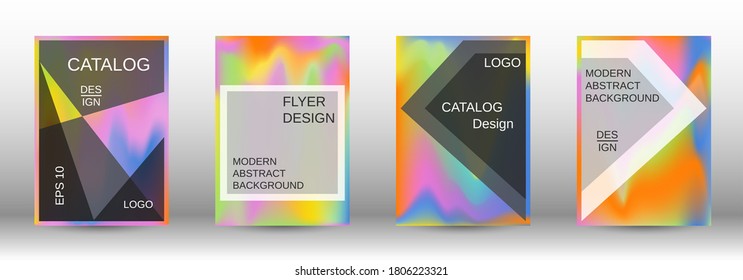 Plantilla de diseño moderna.  Conjunto de degradado futurista. Fondos de fluidos creativos de las formas actuales. Revista de moda. Ilustración plana vectorial.