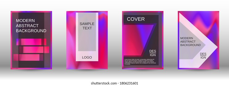 Modern design template.  Futuristic gradient set. Creative fluid backgrounds from current forms. Fashion magazine. Web element. Vector illustration. EPS 10.