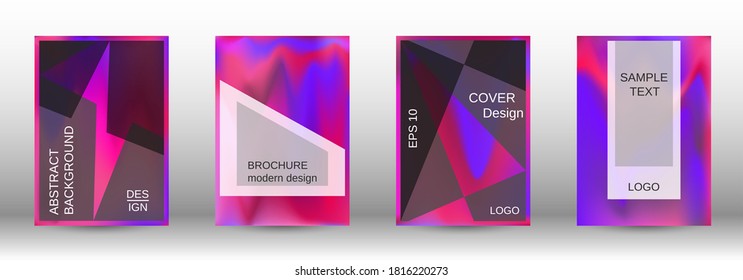 Modern design template.  Futuristic gradient set. Creative fluid backgrounds from current forms. Fashion magazine. Vector flat illustration.