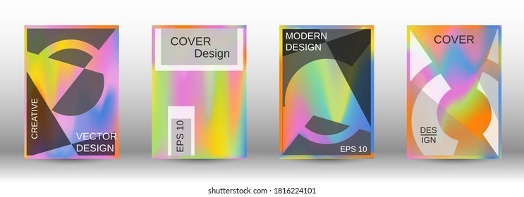 Modern design template.  Futuristic gradient set. Creative fluid backgrounds from current forms. Fashion print. Web element. Vector illustration. EPS 10.