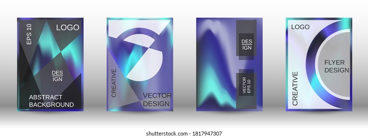 Modern design template.  Futuristic gradient set. Creative fluid backgrounds from current forms. Fashion print. Web element. Vector illustration. EPS 10.