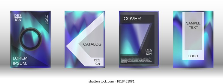 Plantilla de diseño moderna.  Conjunto de degradado futurista. Fondos de fluidos creativos de las formas actuales. El concepto de banner de promoción. Ilustración plana vectorial.