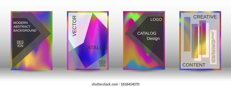 Modern design template.  Futuristic gradient set. Creative fluid backgrounds from current forms. Fashion print. Vector flat illustration.