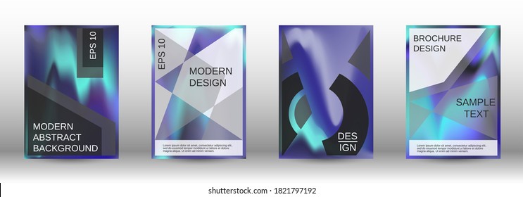 Modern design template.  Futuristic gradient set. Creative fluid backgrounds from current forms. Fashion magazine. Web element. Vector illustration. EPS 10.