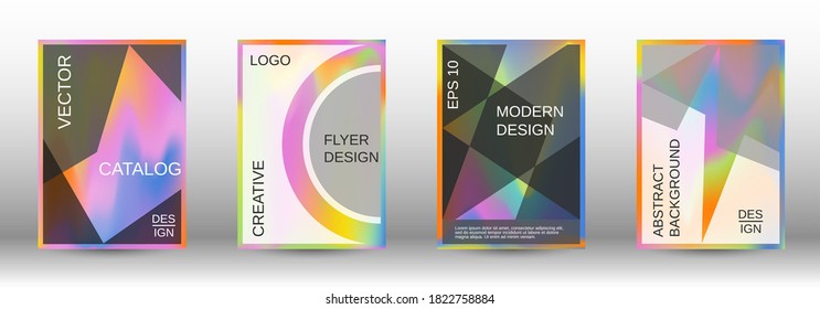 Modern design template.  Futuristic gradient set. Creative fluid backgrounds from current forms. Fashion magazine. Vector flat illustration.