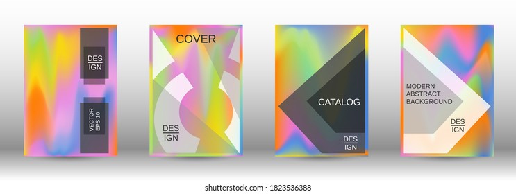 Modern design template.  Futuristic gradient set. Creative fluid backgrounds from current forms. Fashion magazine. Vector flat illustration.