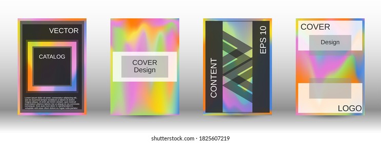 Plantilla de diseño moderna.  Conjunto de degradado futurista. Fondos de fluidos creativos de las formas actuales. El concepto de banner de promoción. Ilustración plana vectorial.