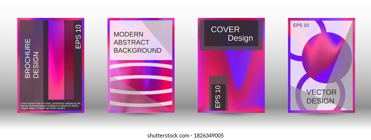 Modern design template.  Futuristic gradient set. Creative fluid backgrounds from current forms. Fashion print. Web element. Vector illustration. EPS 10.