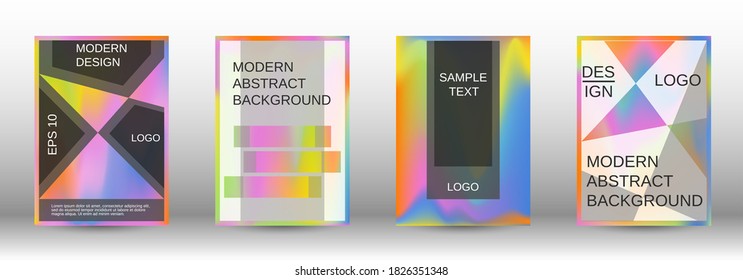 Plantilla de diseño moderna.  Conjunto de degradado futurista. Fondos de fluidos creativos de las formas actuales. El concepto de banner de promoción. Ilustración plana vectorial.