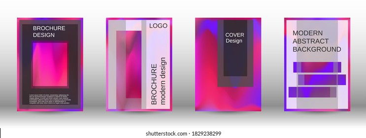 Modern design template.  Futuristic gradient set. Creative fluid backgrounds from current forms. Fashion print. Vector flat illustration.