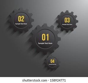 Modern design template with gears for infographics, business design or workflow layout