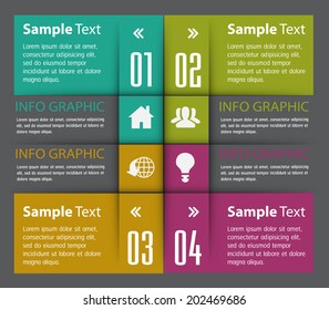 Modern Design template for graphic or website layout vector, text box, numbers, icon.