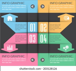 Modern Design template for graphic or website layout vector, text box, numbers, icon. 