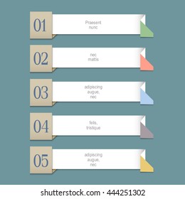 Modern Design template for graphic or website layout. Origami paper numbered banners. Vector EPS10 