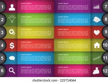 Modern Design Template, Icon and Information Boxes. Can be used for Business Info graphics, Diagram, Brochure, Number Options and Web Design. Vector Illustration.