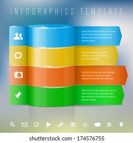 Modern design template for info graphics - place for your text and icons. Vector illustration.
