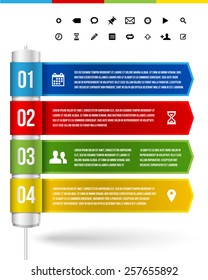 Modern design template for info graphics with set of icons - vector illustration