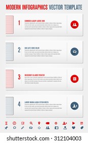 Modern design template for info graphics with set of icons - vector illustration