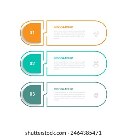 Modern design template infographic with 3 step or section can be used for workflow, presentation, business information and web graphic design 