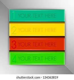 Modern design template, infographic options & steps banner with numbers. Business concept background, ideal for brochure, catalog, flyer designs.