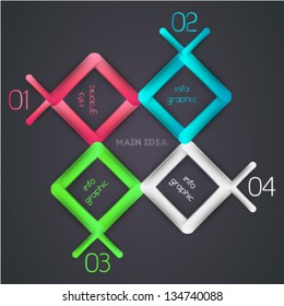 Modern design template, infographic options & steps banner with arrows. Business concept background, ideal for brochure, catalog, flyer designs. Advertising template.