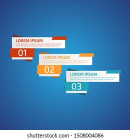 Modern design template for infographics in 3 options, parts, steps, processes. Origami style. Vector illustration for workflow layout, brochure, diagram, chart, number and step up options, web design.