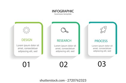 Plantilla de diseño moderno para infografías con 3 opciones o Ilustración vectorial por pasos	