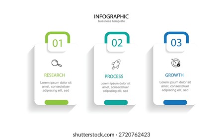Plantilla de diseño moderno para infografías con 3 opciones o Ilustración vectorial por pasos	