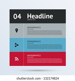 Modern Design template for infographics, banners, graphic or website layout. Vector illustration.