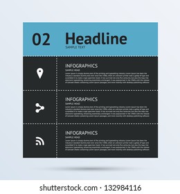 Modern Design template for infographics, banners, graphic or website layout. Vector illustration.