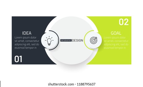 Modern Design Template For Infographics. Business Concept With 2 Options, Steps Or Processes. Creative Design With Marketing Icons.