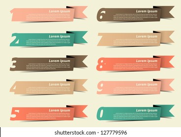 Modern Design template / infographics / numbered banners, Colorful presentations with letters numbers, Vector illustration