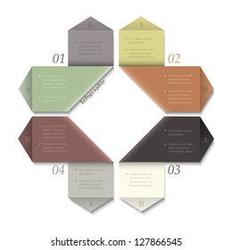 Modern Design template for infographics and website templates or design graphic for business. Vector EPS10 in retro colors