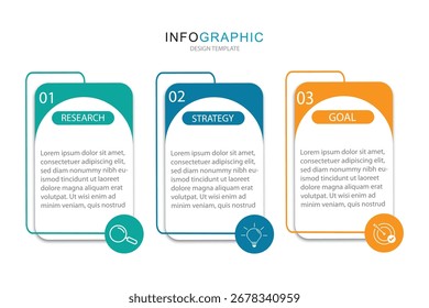 modern design template for infographics whit 3 option or steps.	